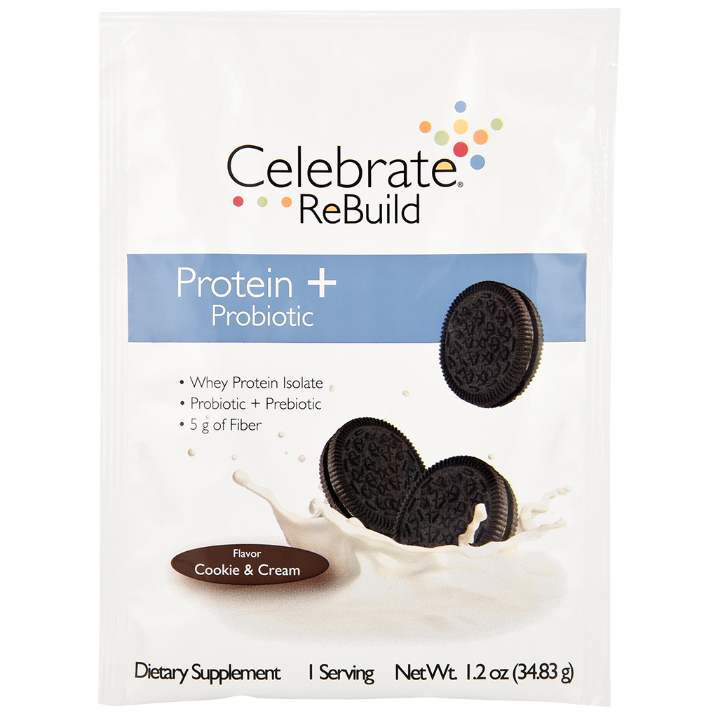 Celebrate Rebuild Protein+Probiotic (Cookies & Cream) Single Serve